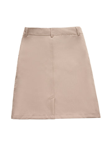 4012 Girl's Pencil Skirt Khaki